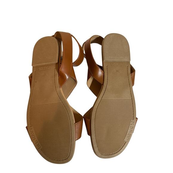 Old Navy Women's Faux Leather Cross Strap Buckle Sandals Size 10 Cognac NWOT - Picture 7 of 7